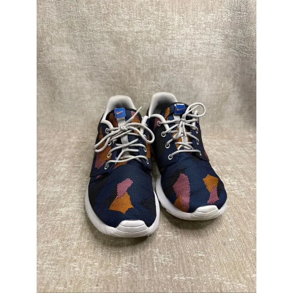 Nike Women's Roshe One Knit Jacquard Print Trainers Running Sneakers Blue Size 8